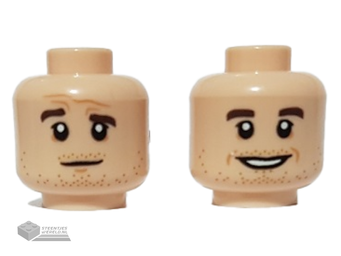 LEGO 3626cpb2906 Minifigure Head Dual Sided Dark Brown Eyebrows