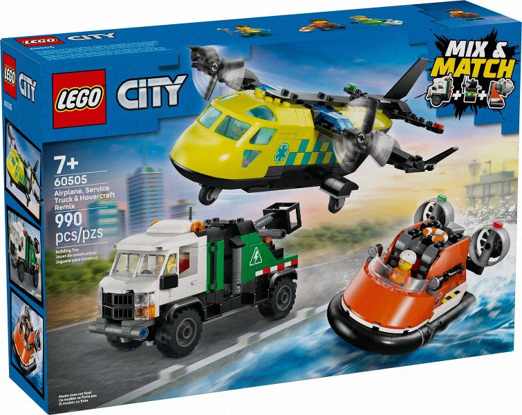 LEGO City 60505 Vliegtuig, servicewagen en hovercraft remix – Airplane, Service Truck & Hovercraft Remix