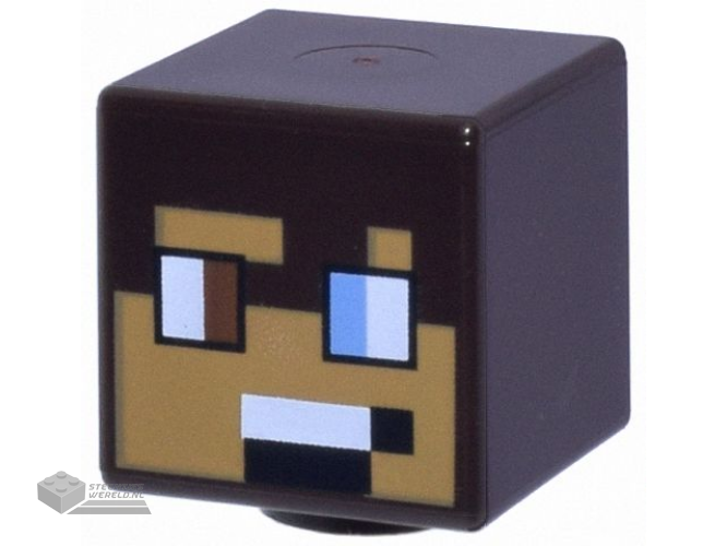 3626pb3081 – Minifigure, Head Black Eyebrows, Open Mouth Smile with Teeth, Hearing Aid Pattern – Hollow Stud