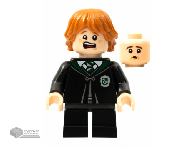 hp287 – Ron Weasley – Zwarte Slytherin-mantel en korte benen (Vincent Crabbe-transformatie) bedrukt