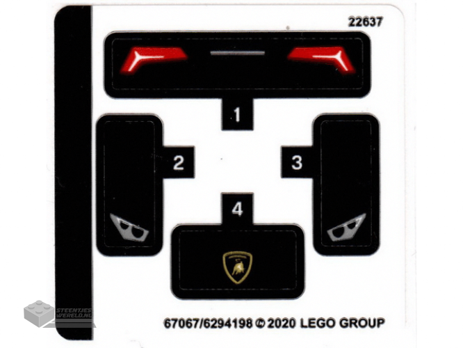 42670stk01 – Stickervel voor set 42670, vel 1 – (10110452/6521009)
