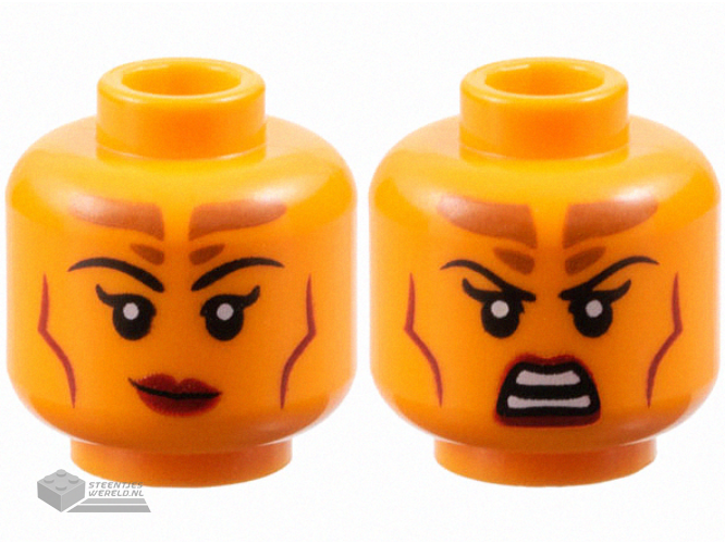 5706pb01 – Minifiguur, Hoofd Alien, Langwerpig, Puntig aan de Achterkant bedrukt