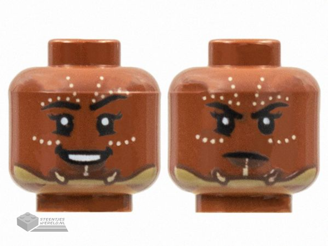 3626pb3966 Minifiguur hoofd 2-zijdig bedrukt