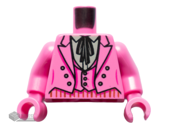 37823pb01 – Minifiguur, kort, warrig haar met zijscheiding en oranje highlights