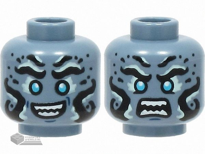 37823pb01 – Minifiguur, kort, warrig haar met zijscheiding en oranje highlights