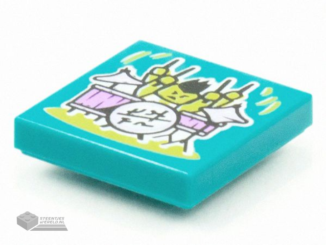 18605c01pb01 – Dimensions Toy Tag 4 x 4 x 2/3 with 2 Studs and Trans-Light Blue Bottom with Black Batman Logo on Dark Bluish Gray Background, Gold Highlights Pattern (Batman)