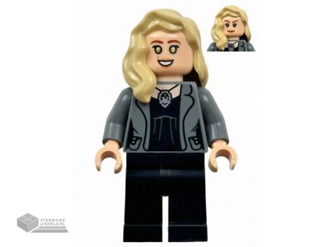 hp526 – Lucius Malfoy – Zwart pak, fel lichtgeel haar, effen benen