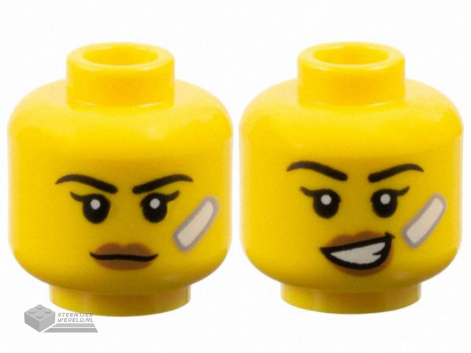 3626pb3637 Minifiguur hoofd vrouw 2-zijdig bedrukt