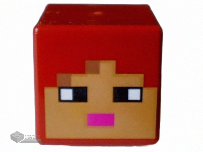 19729pb066 – Minifiguur, Hoofd Kubus bedrukt