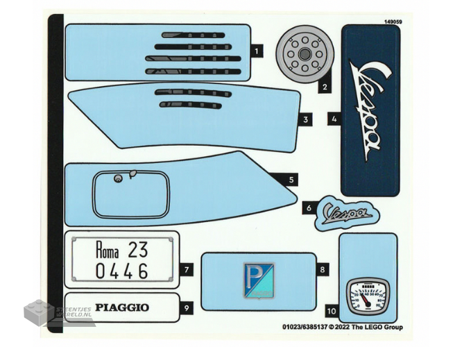10298stk01 – Stickervel voor set 10298 – (01023/6385137)