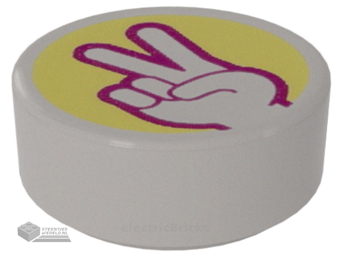 98138pb074 – Tegel, rond 1 x 1 met grote witte cirkel / oogpupil-offsetpatroon