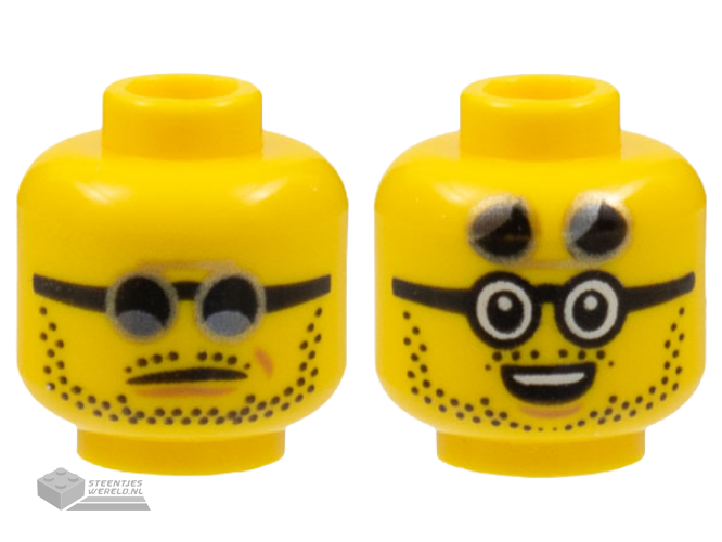 37823pb01 – Minifiguur, kort, warrig haar met zijscheiding en oranje highlights