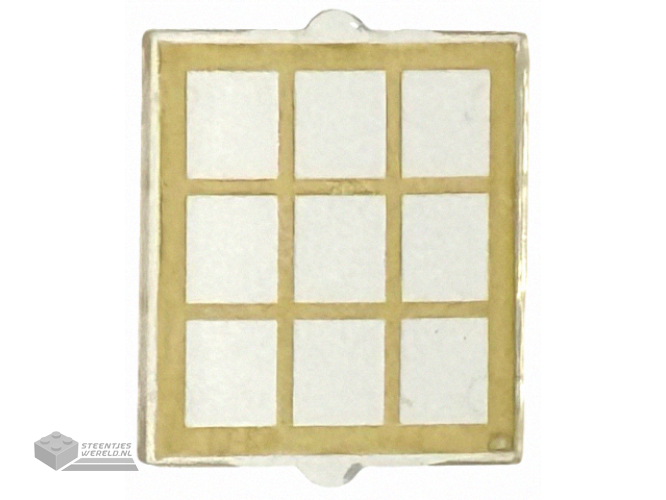 60601pb045 – Glas voor raam 1 x 2 x 2, vlakke voorkant met gouden rasterpatroon