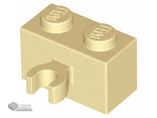 30237b – Steen, aangepast 1 x 2 met open O-clip dik (verticale grip)