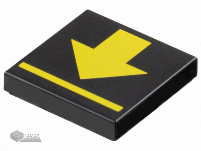 3068pb2581 – Tegel 2 x 2 met gele pijl en lijnpatroon