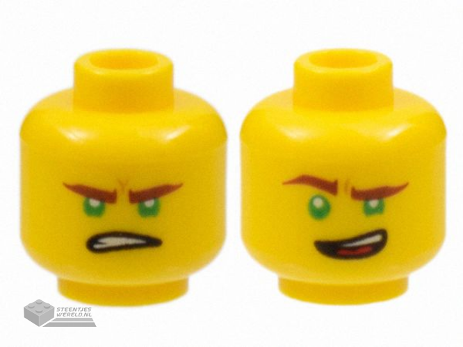 3626pb3966 Minifiguur hoofd 2-zijdig bedrukt