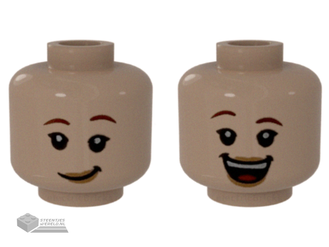 3626pb3458 Minifiguur hoofd 2-zijdig bedrukt
