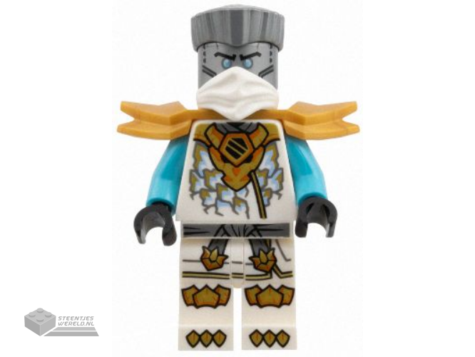 sh1101 – Mysterio – Witte schedelkop, satijnen doorschijnend lichtblauwe helm, rubberen cape