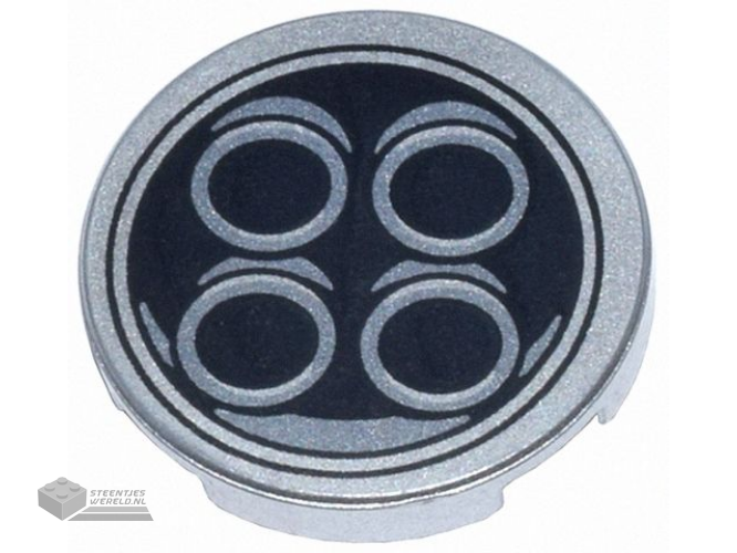 27507pb04 – Tegel, ronde hoek 4 x 4 Macaroni breed met treinspoorpatroon