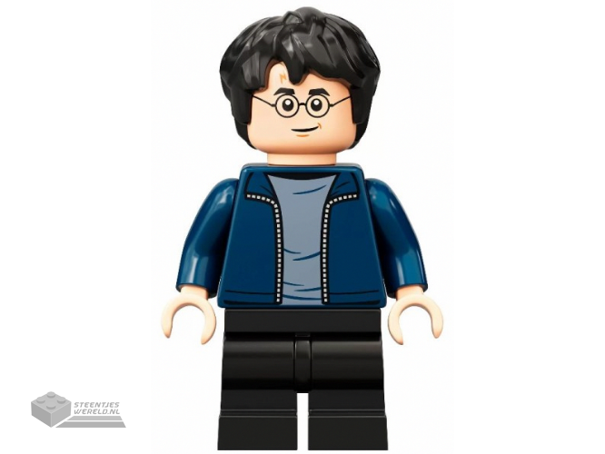 hp288 – Harry Potter – Donkerblauwe open jas, zwarte middellange pijpen