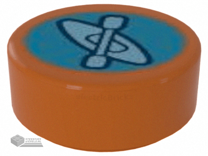98138pb074 – Tegel, rond 1 x 1 met grote witte cirkel / oogpupil-offsetpatroon