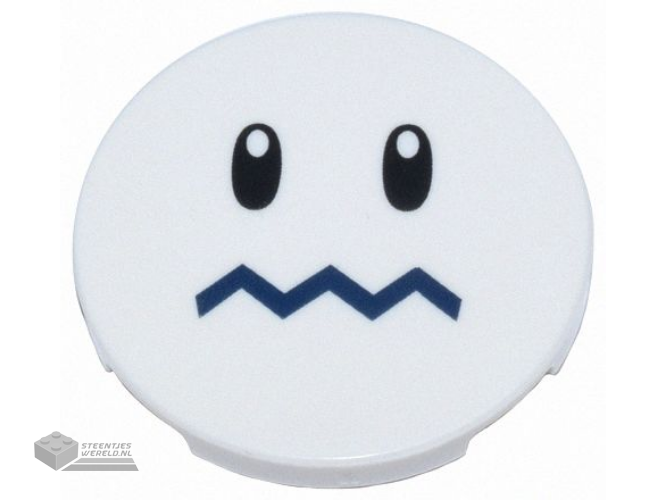 98138pb074 – Tegel, rond 1 x 1 met grote witte cirkel / oogpupil-offsetpatroon