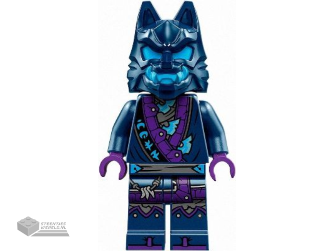 njo0857 - Wolf Mask Warrior - Donkerblauw en donkerblauw masker