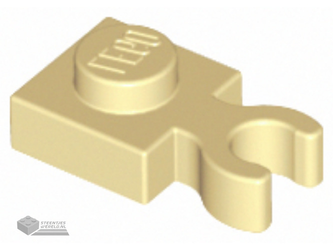 4085d – Plaat, aangepast 1 x 1 met open O-clip dik (verticale grip)