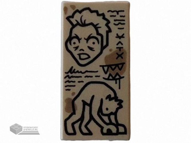 66857pb044 – Tegel, rond 2 x 4 ovaal bedrukt