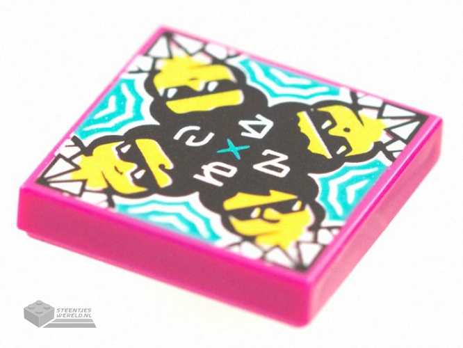 3068pb1765 – Tegel 2 x 2 met BeatBit albumhoes – Kaleidoscope Guys patroon
