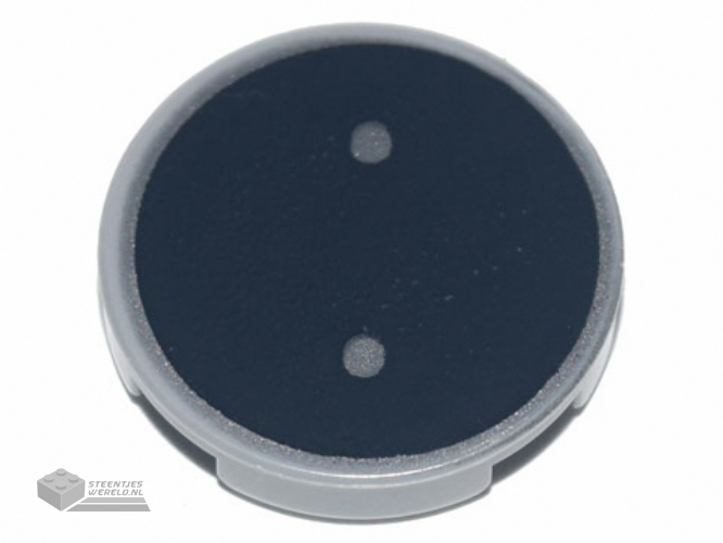 98138pb074 – Tegel, rond 1 x 1 met grote witte cirkel / oogpupil-offsetpatroon