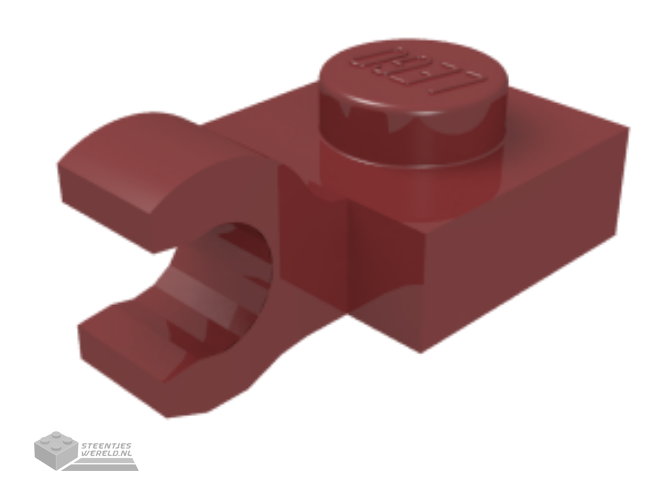 61252 - Plaat, aangepast 1 x 1 met open O-clip (horizontale grip)