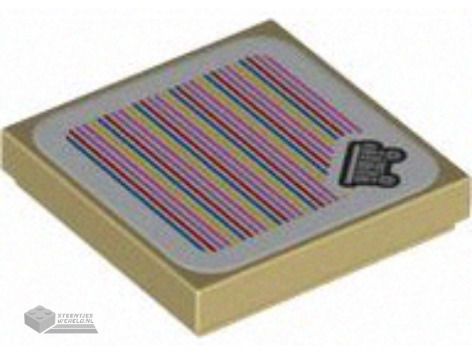 3068pb2581 – Tegel 2 x 2 met gele pijl en lijnpatroon