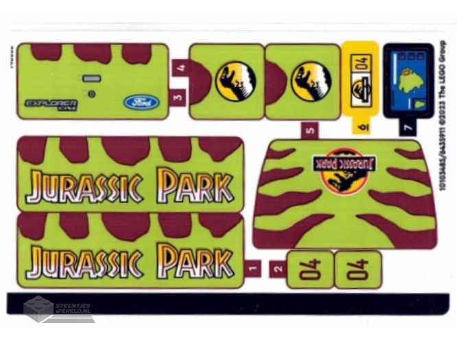42670stk01 – Stickervel voor set 42670, vel 1 – (10110452/6521009)