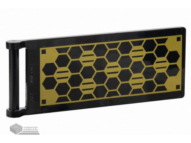 30292pb067 – Vlag 7 x 3 met handvat en zeshoekig gouden zonnepaneelpatroon