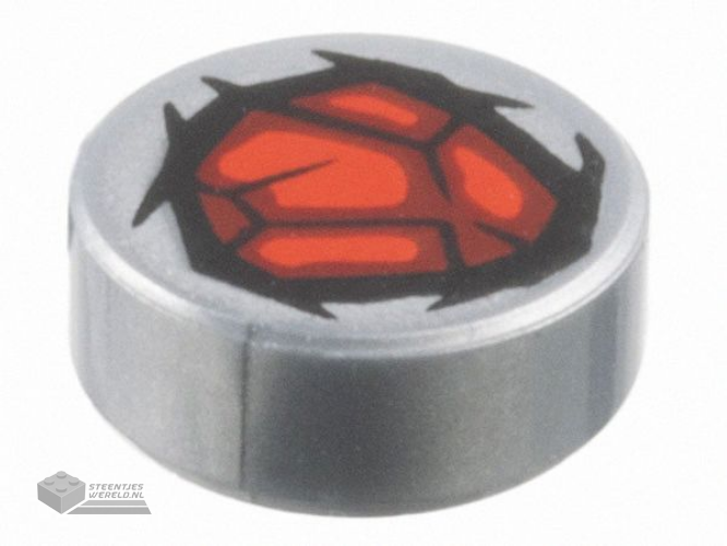 3070pb372L – Tegel 1 x 1 met rood Mobil Pegasus-logo, model linkerkant