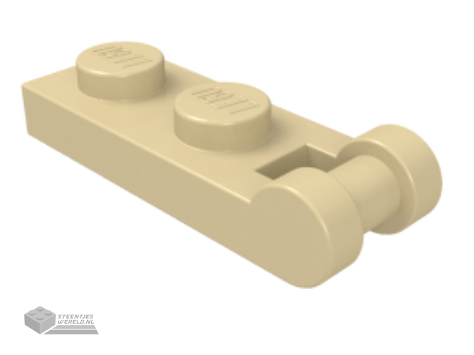 4085d – Plaat, aangepast 1 x 1 met open O-clip dik (verticale grip)