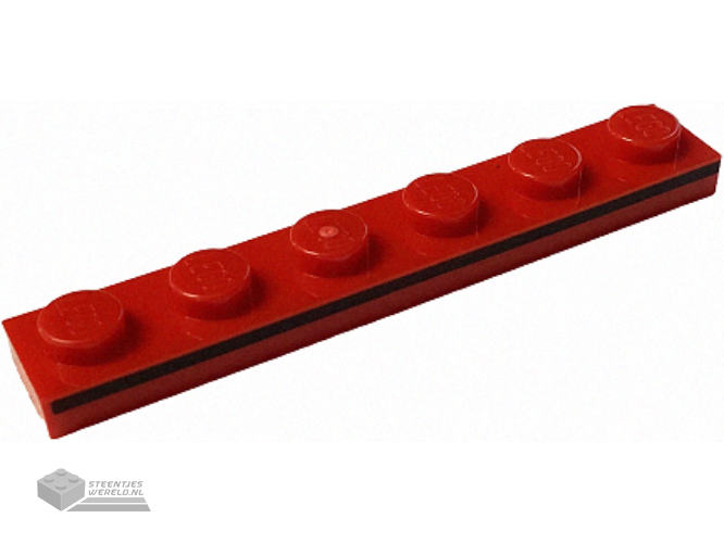 3666pb04 – Plaat 1 x 6 met zwart streepmotief