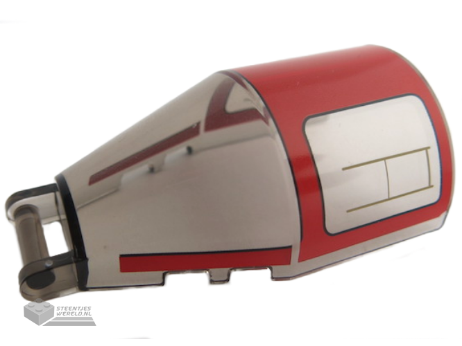 92279pb013 – Voorruit 6 x 4 x 2 rond met handgreep, rood dak en strepenpatroon