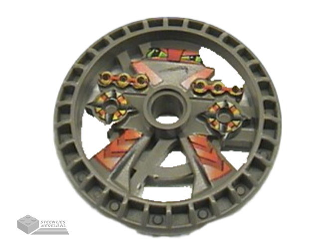 32303pb01 – Technic, Schijf 5 x 5 – RoboRider Talismanwiel, Blazooka-mal bedrukt