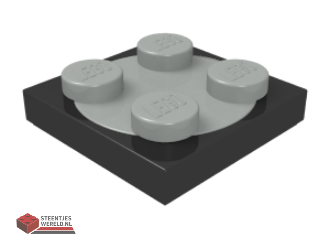 3680c01 – Turntable 2 x 2 Plate with Light Gray Top (3680 / 3679)