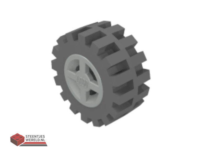 4624c02 – Wheel 8mm D. x 6mm with Black Tire 15mm D. x 6mm Offset Tread Small (4624 / 3641)