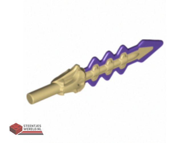 18957pb01 – Minifigure, Weapon Sword, Serrated with Snake Skull Hilt and Dark Purple Blade Pattern