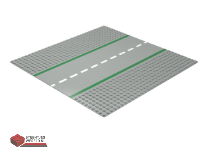 606p01 – Baseplate, Road 32 x 32 9-Stud Straight with Road Pattern