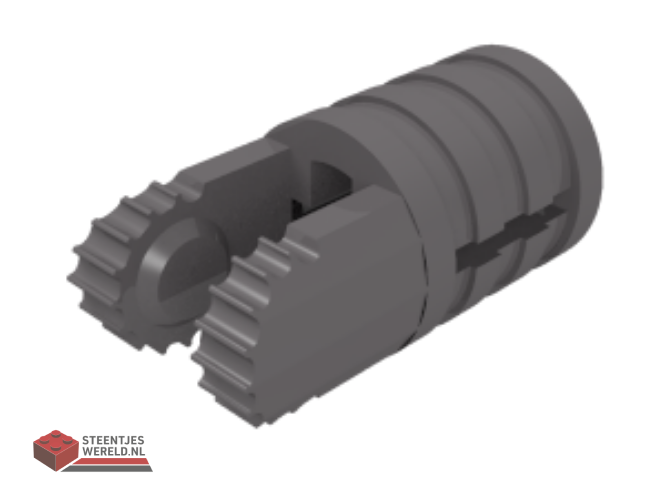 30553 – Hinge Cylinder 1 x 2 Locking with 2 Fingers, 9 Teeth and Axle Hole on Ends with Slots