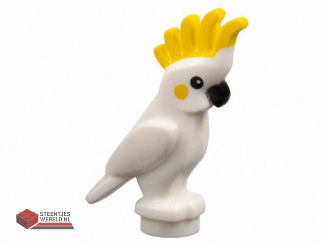 6333pb01 – Bird, Parrot Cockatoo with Yellow Crest and Cheeks, Black Eyes and Beak Pattern