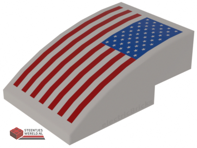 24309pb006 – Dakpan, Gebogen 3 x 2 met United States vlag bedrukt