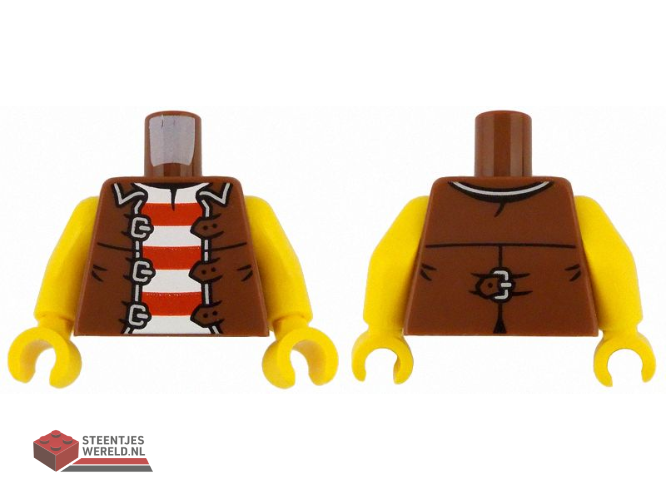 973pb6136c01 – Torso piratenvest open bedrukt