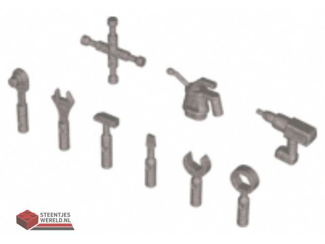 11402 – Minifiguur, Gereedschap, 9 stuks in zak (multipack)