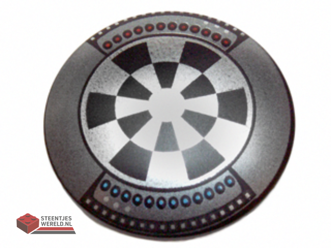 75902pb07 – Minifiguur, Schild Rond Bolvormig Gezicht bedrukt